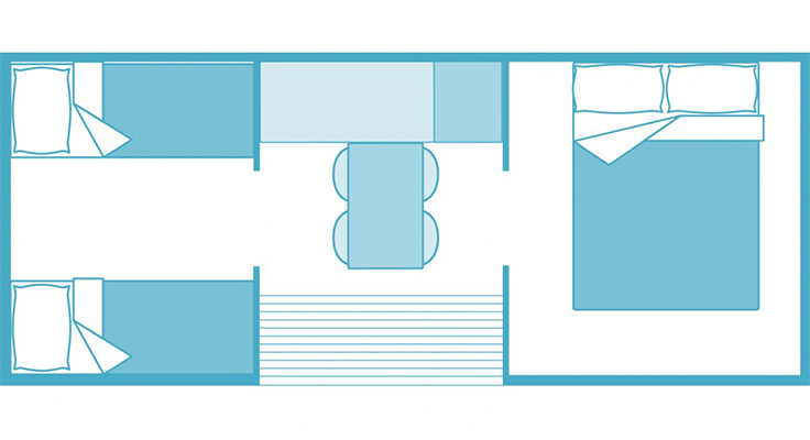 Plan de la tente ecolodge du camping Le Port de Plaisance à Bénodet, Finistère